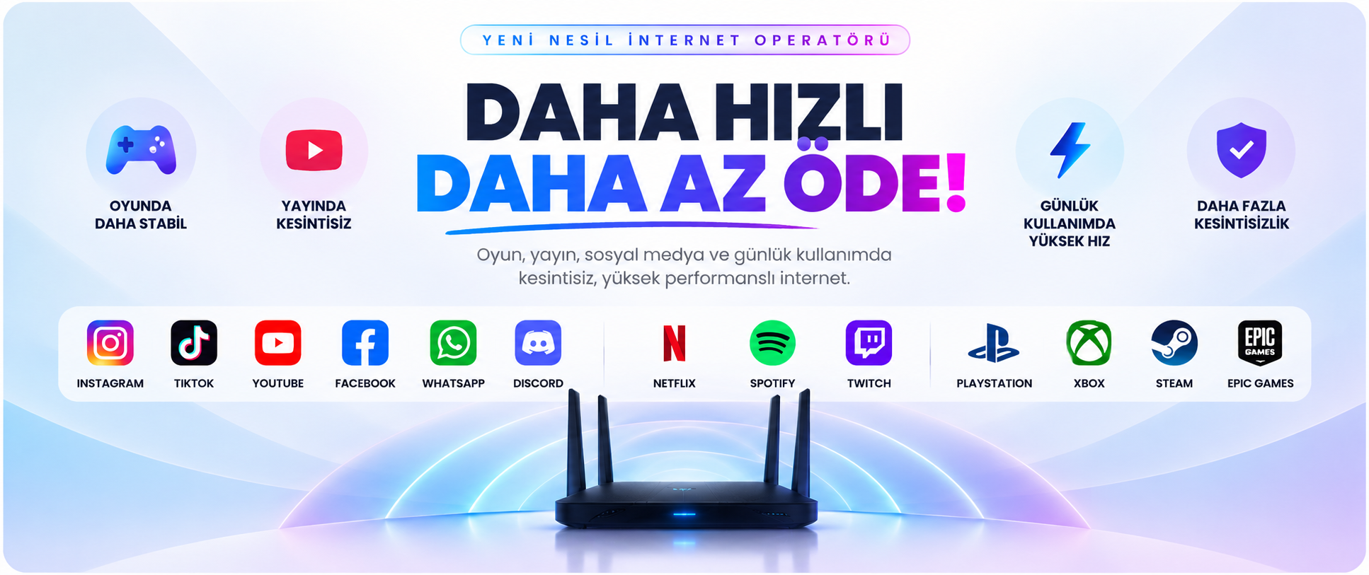 GAMERNET fiber hızında internet başvurusu
